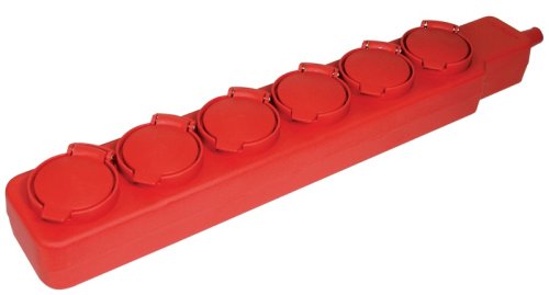 Удлинитель с заземлением IEK У05В 6х5м с крышками 16А 3500Вт IP44 оранжевый картинка 